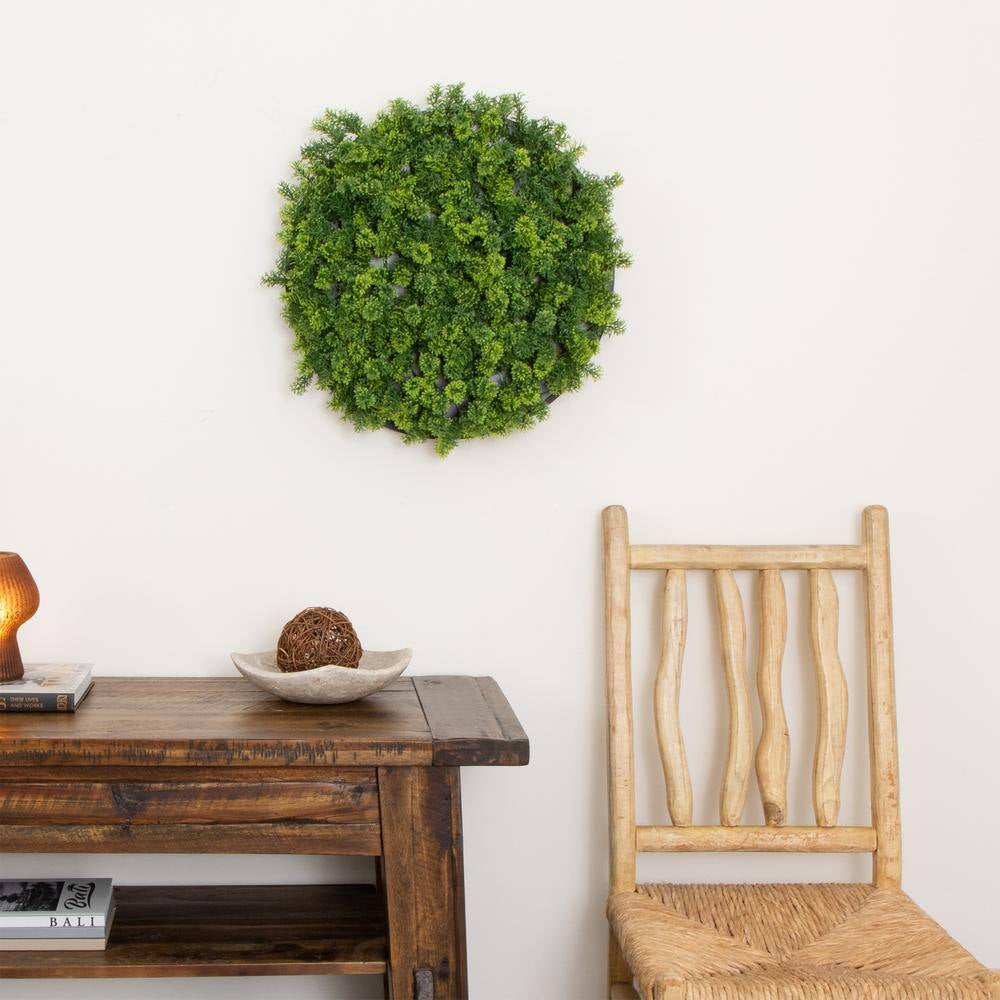 20In. UV Resistant Irish Green Meadow Artificial Living Wall Privacy Hedge Panel in Black Aluminum Frame(Indoor/Outdoor)