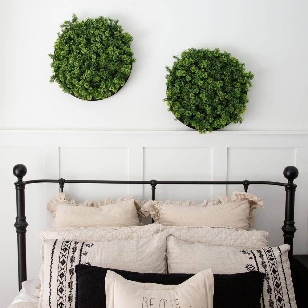 20In. UV Resistant Irish Green Meadow Artificial Living Wall Privacy Hedge Panel in Black Aluminum Frame(Indoor/Outdoor)