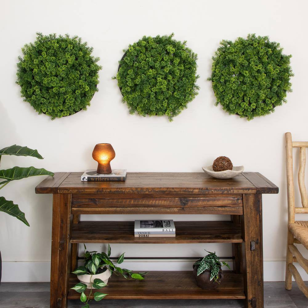 20In. UV Resistant Irish Green Meadow Artificial Living Wall Privacy Hedge Panel in Black Aluminum Frame(Indoor/Outdoor)