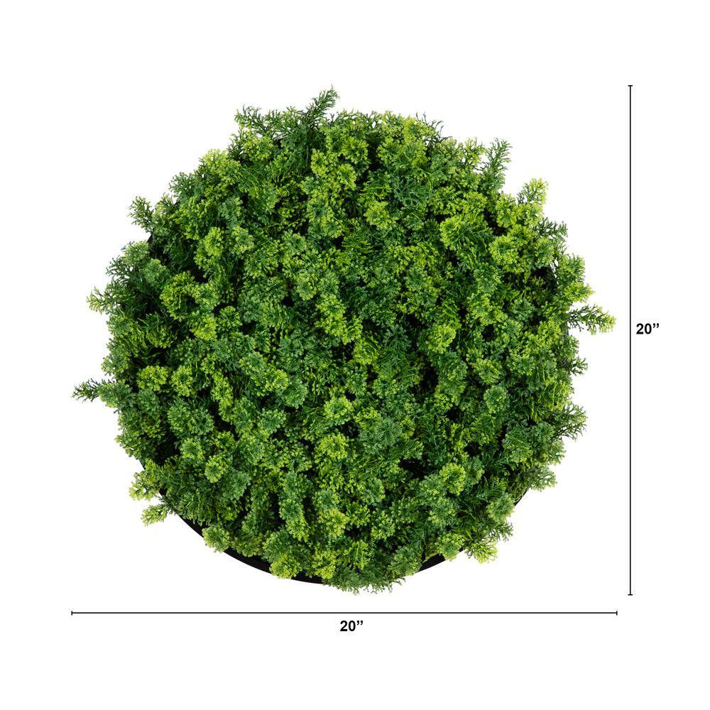 20In. UV Resistant Irish Green Meadow Artificial Living Wall Privacy Hedge Panel in Black Aluminum Frame(Indoor/Outdoor)