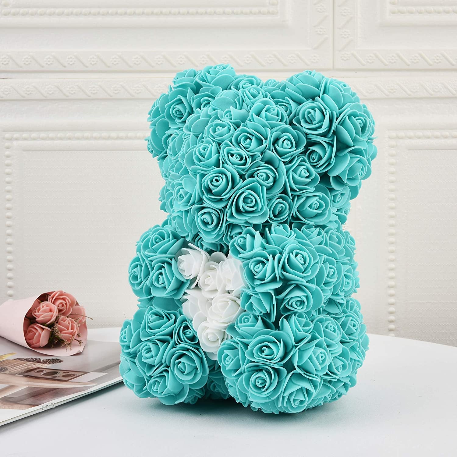 Red Rose Teddy Bear Gift – 10" Flower Bear with Gift Box, Perfect for Valentine’s, Mother’s Day, Anniversary, Birthday, or Romantic Gifts for Her