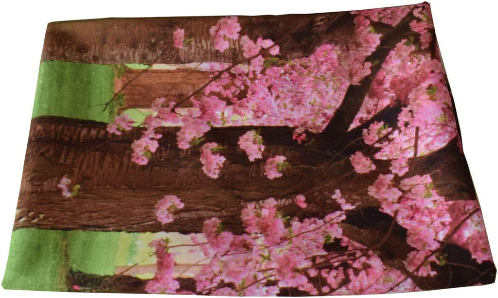 Pink Tapestry Wall Hanging, Nature Floral Bedroom Tapestry Small - Cute Cherry Flowers Trees Garden Scenic Tapestries for Living Room Home Office Dorm Fabric Wall Art Blanket