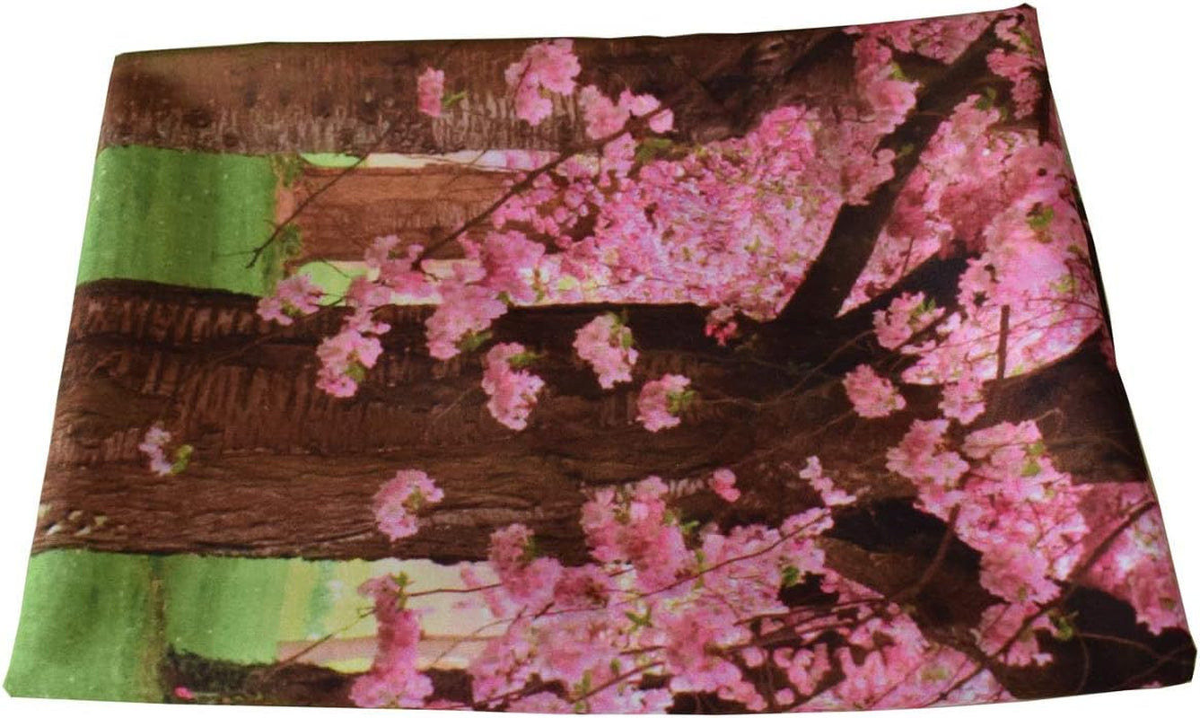 Pink Tapestry Wall Hanging, Nature Floral Bedroom Tapestry Small - Cute Cherry Flowers Trees Garden Scenic Tapestries for Living Room Home Office Dorm Fabric Wall Art Blanket